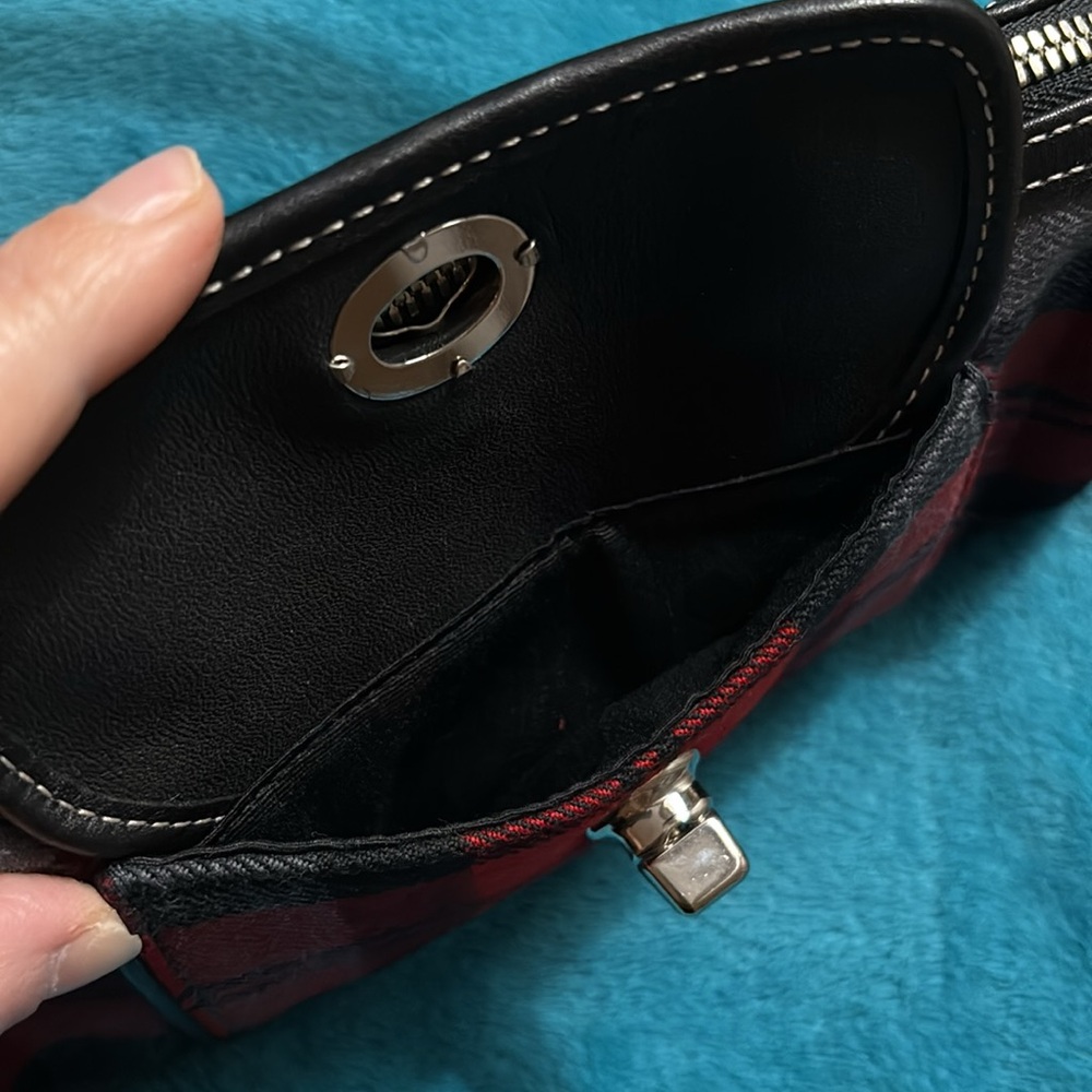 Coach Y2K Red Wool & Leather Tartan Plaid Demi Shoulder Bag Style 8824 Aug 2001 - Picture 10 of 12